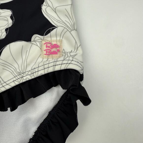 RuffleButts Brilliant Blooms Flutter One Piece Swimsuit - Picture 2 of 6